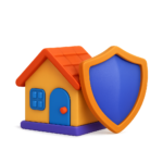 illustrazione casa con scudo